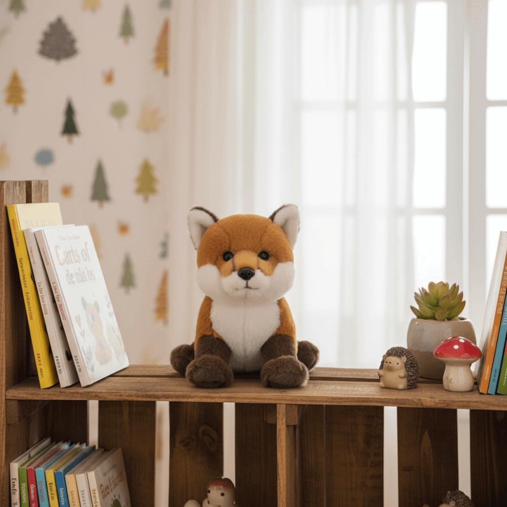 Fluffy Texture Lying Plush Toy Realistic Design Red Plush Toy Cute Simulation Plushie Home Decor