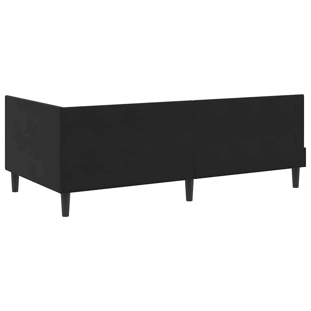 Corner Bed Frame with Headboard Black 80 cm x 200 cm Velvet