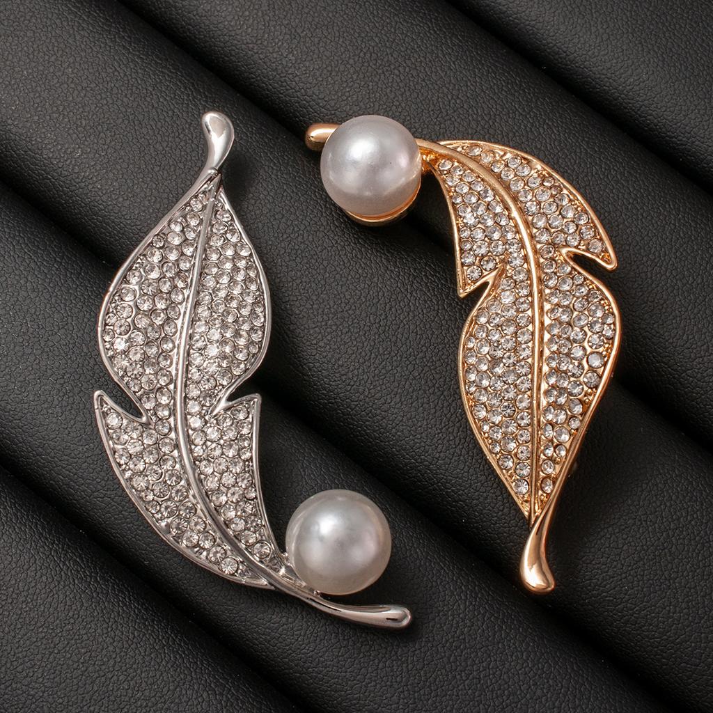 Fashion Leaf Pin, Leaf Headpiece Pin, Elegant Suit Dress Collar Pin