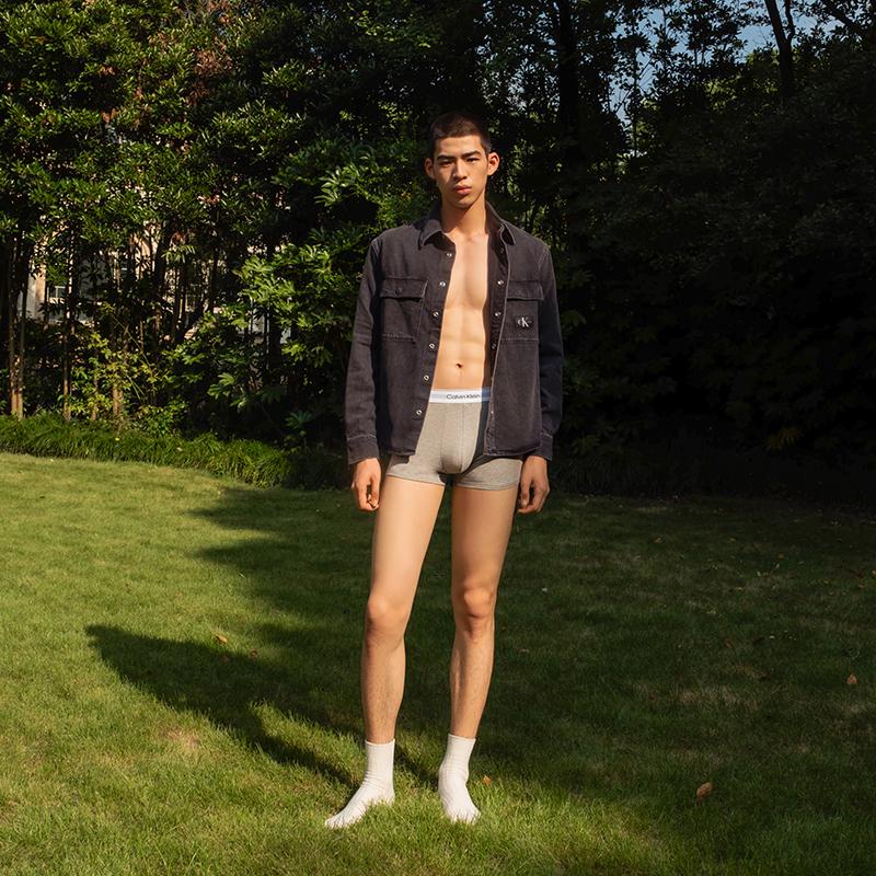 Calvin Klein Casual Fabric Label Patch Pocket Solid Color Single-Breasted Long Sleeve Shirt Men shirts Black J325544