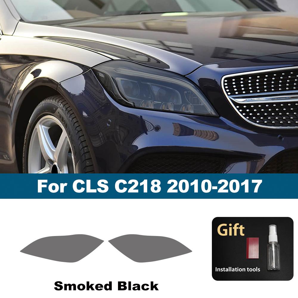 For Mercedes Benz CLA/CLE/CLS TPU Car Headlight Protective Film Smoke Black Gloss Pre-Cut PPF Anti-Scratch Vinyl Wrap Cover Kit
