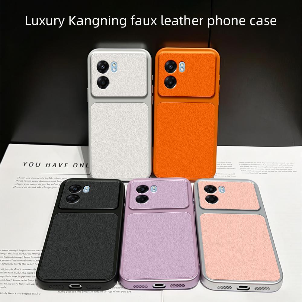 For Realme Q5i Case Realme V23 Cover Realme V23 Leather Case Luxury Lens Protection Protect Matte leather Back Cover