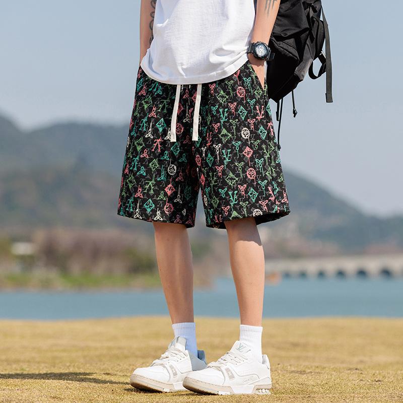 Sommar Herrshorts Manliga Korta Byxor Strandbyxor Casual Fempunktsbyxor