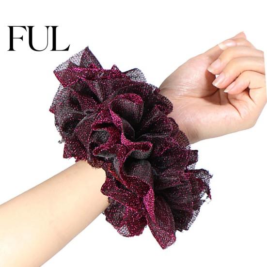 Hair Rope Flower Shape Tie High Elastic Headwear Scrunchy Big Shining Accessories