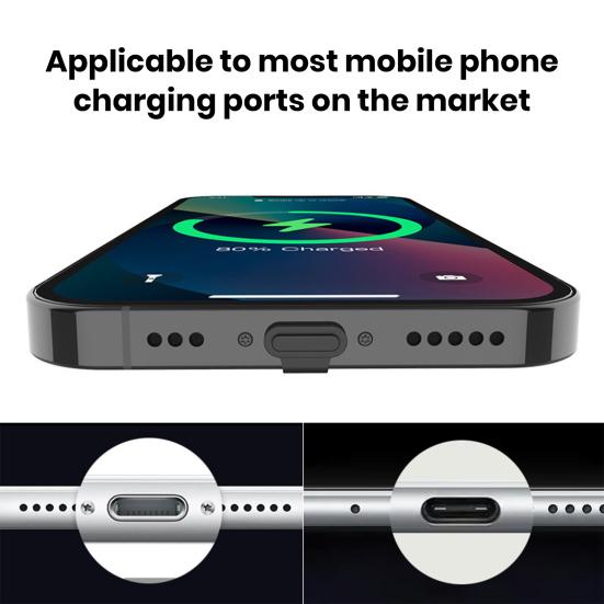 Cell Phone Silicone Dust Plug for iPhone for Android 8Pin Type-C Waterproof Tablet Mobile Phone Charging Port Cover Dust Protector Stopper