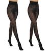 Kave 2 Pairs Sexy Black Pantyhose Transparent Stockings For Women Black Shiny Oil Tights Smooth Stockings Opaque Tights