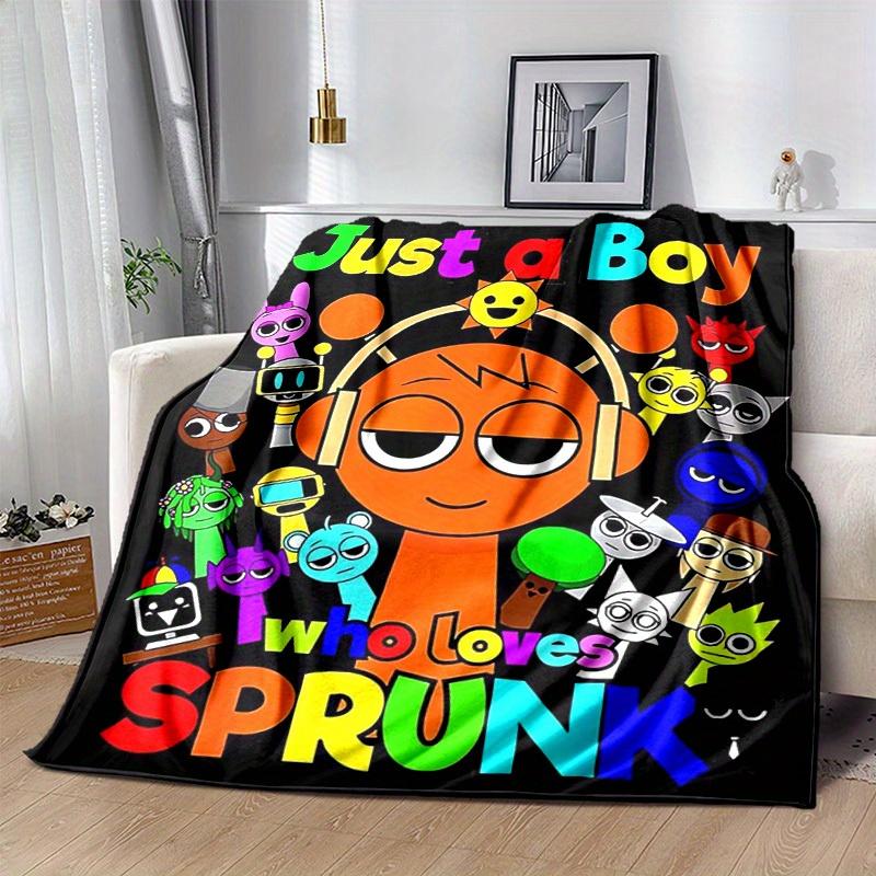 1pc, "Sprunk Lovers' Rainbow Character Print Blanket, Perfect for Home Decor, Couch Cover, Travel, Camping, Car, Beach, Office Nap, Gift Idea"B061