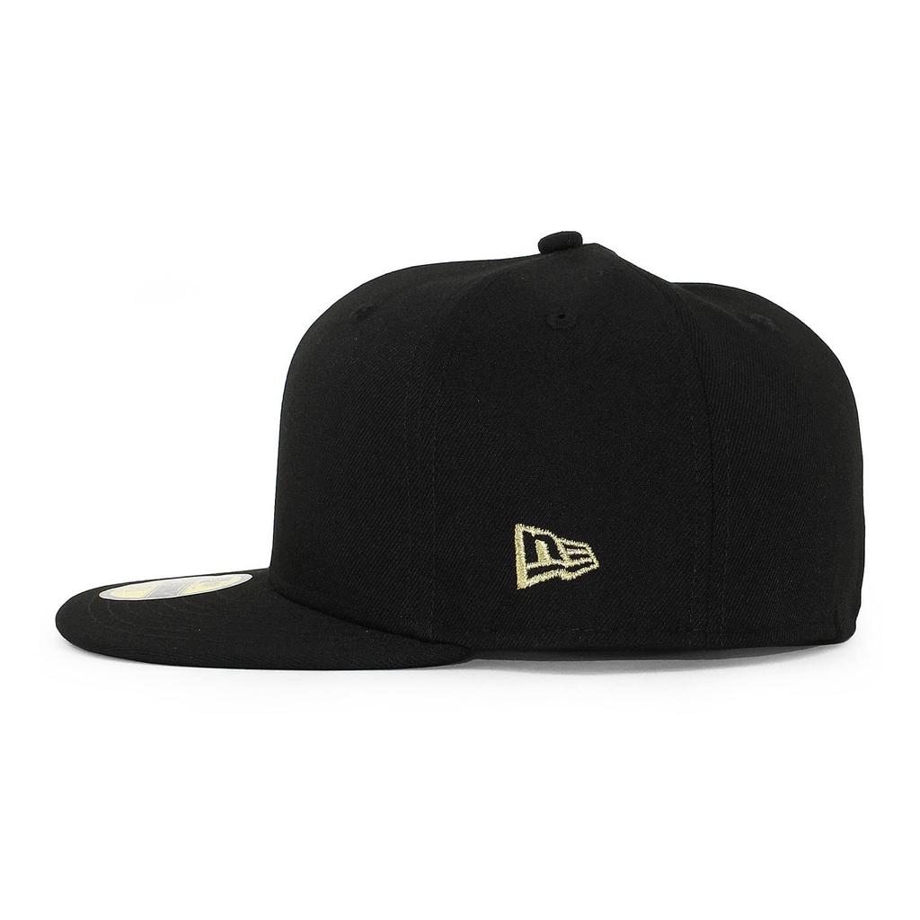 59FIFTY BASIC FITTED Einfache Leere Grundlegende Einfache Mütze Kappe Schwarz Gold [New Era] [BLANK CAP] (7-3/8 (ca. 58,7 cm))