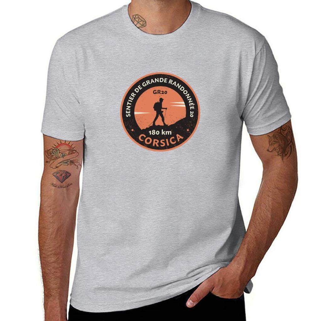 GR 20, Corsica T-Shirt Summer Tops Sublime Blacks Summer Clothes Mens T Shirt Graphic