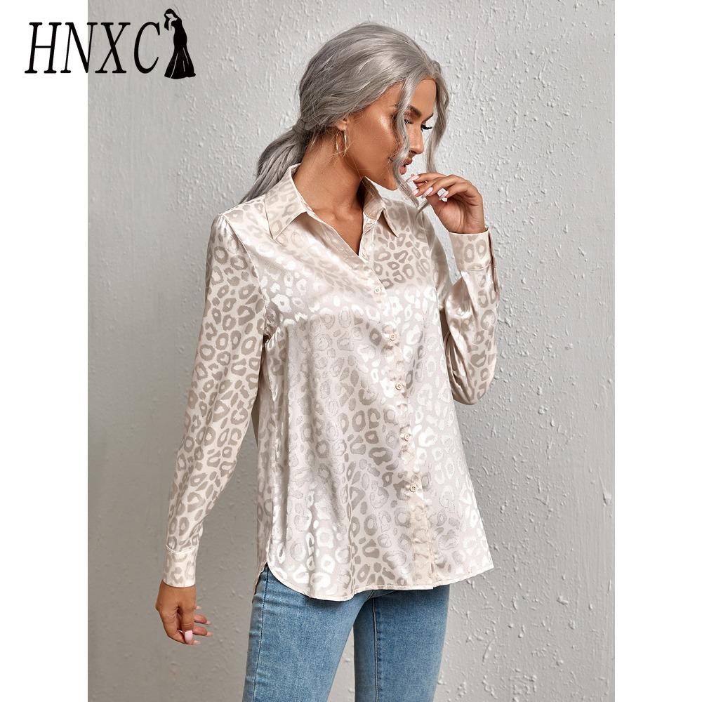 

HNXC Женские модные повседневные блузки и рубашки с длинным рукавом и воротником ПОЛО XXL