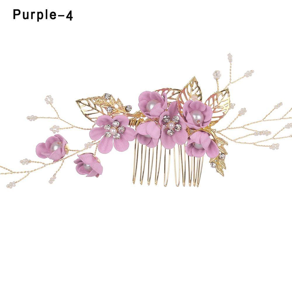 Romantic Bride Hair Jewelry Wedding Bridal Clips Flower Hair Pin Hair Combs Leaves Tiara