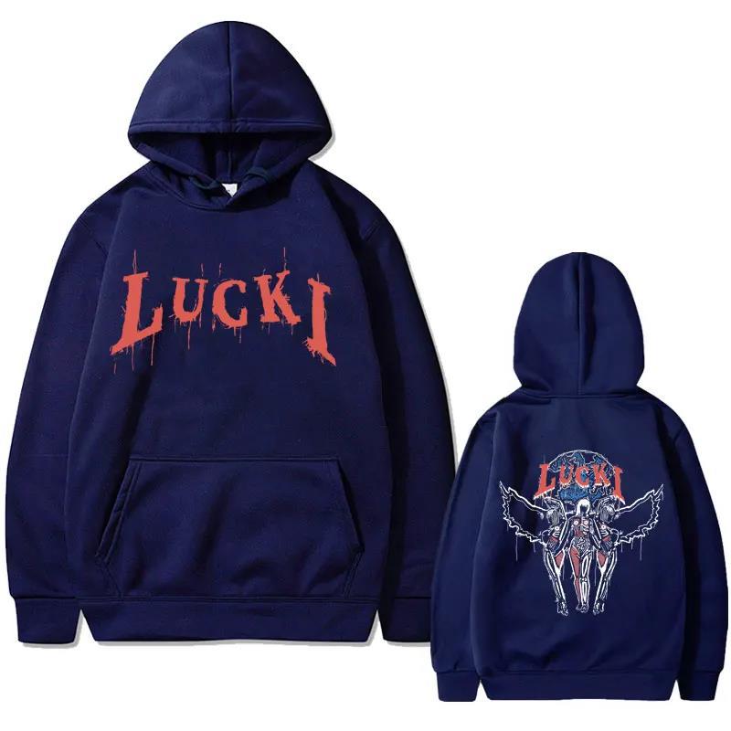 Rapper Lucki Faith Graphic Print Hoodie Male Casual Fashion Men Women Hoodies Fashion Letter Printed Graphic Sweatshirts Loose
