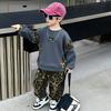 Trendy Boy's Pullover Hoodie Set For Kids Soft Cotton Fabric Stylish Fall Outfit