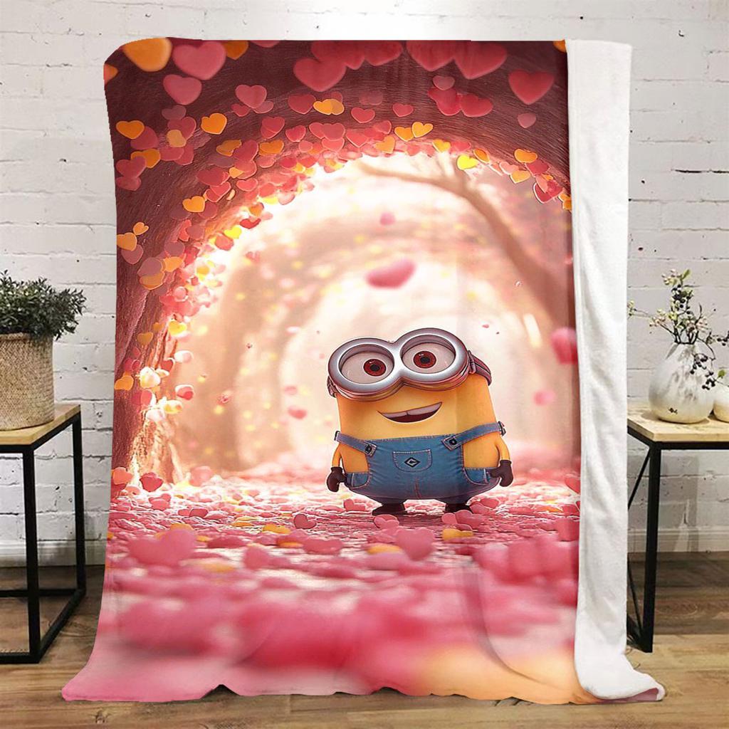 The Minions Sunflower Adventure Blanket Is Suitable for Beds, Sofas, and Various Other Occasions, Making It A Perfect Gift.