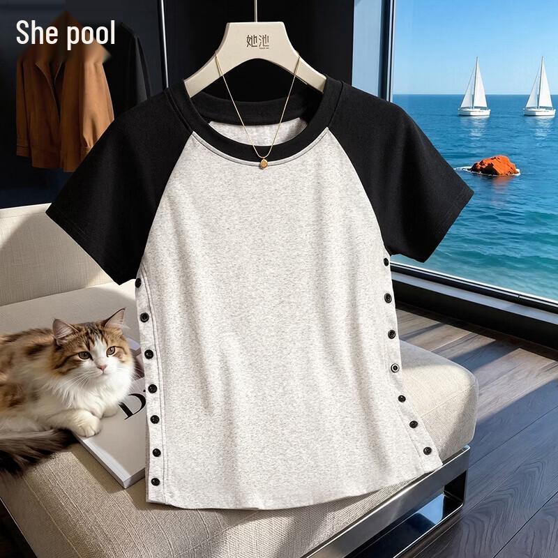 Women s Color Block Raglan Sleeve T-Shirt M