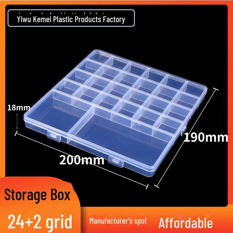 26-секционная прозрачная коробка для хранения украшений и бусин пластиковый органайзер своими руками 744₽