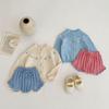 2024 Autumn Infant Girl's Knitted Embroidered Jacket & Lace Pants Set