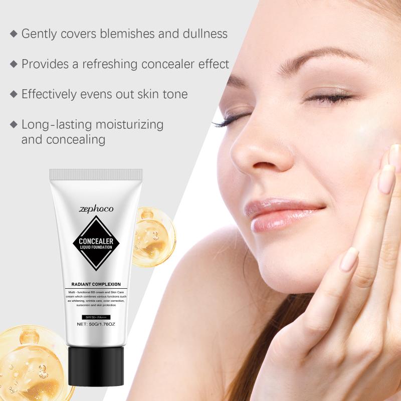 Temperature-Sensitive Concealing Foundation, Lightweight, Adheres Well, Moisturizes, Brightens, Matte, And Sheer.