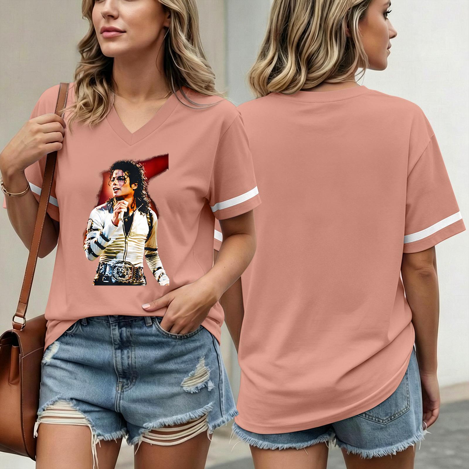 

Women s Casual Short Sleeve V Neck T Shirt Fashion Printed Top Lightweight Comfortable Summer Tee for Everyday Wear XL