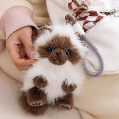 Simulation Cat Puppy Cat Plush Keychain PP Cotton Bag Pendant Plush Doll Pendant  Girl