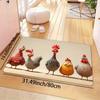 1pc Fun Cartoon Chicken Non-Slip Kitchen Mat - Machine Washable, Indoor/Outdoor Rug for Dining Bathroom Decor