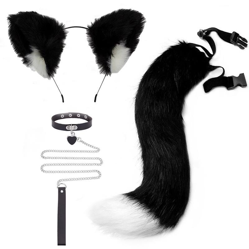 Handmade Cat Ears & Tail Set: Cute Cosplay Hair Accessories for Catgirl