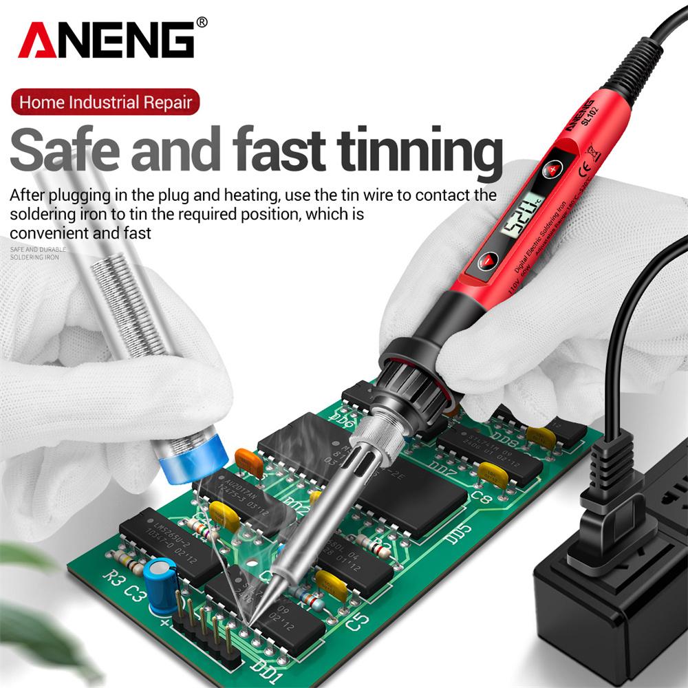 ANENG SL102 Soldering Iron Digital Adjustable Temperature 110V Plug Professional Portable Welding Repair Electric Tools Soldering Pen/soldering Gun