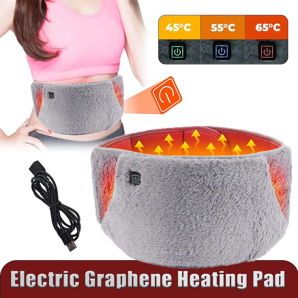 Electric Graphene Heating Pad 3 Levels Cold-Proof Uterine Warm Belt Waist Warming Pad USB Abdominal Soft Hand Hot Compress Pads