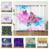Curtain Butterfly Animal Flower Curtain Digital Printing Blackout Curtain No Punching