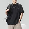 260g Heavy Japanese Loose Short-sleeved T-shirt for Men's Summer Pure Cotton Casual Embroidered T-shirt