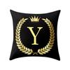 Pillow Cover Black and Gold Letter Pillowcase Sofa Cushion Cover Home Decor
