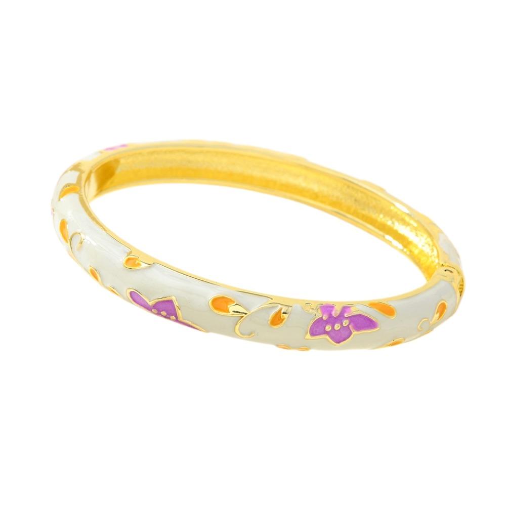 

Colorful Vintage Cloisonne Bangle Peony with Leaf Traditional Chinese Flower Bangle Classic Ethnic Women s Hand Bracelet ціан
