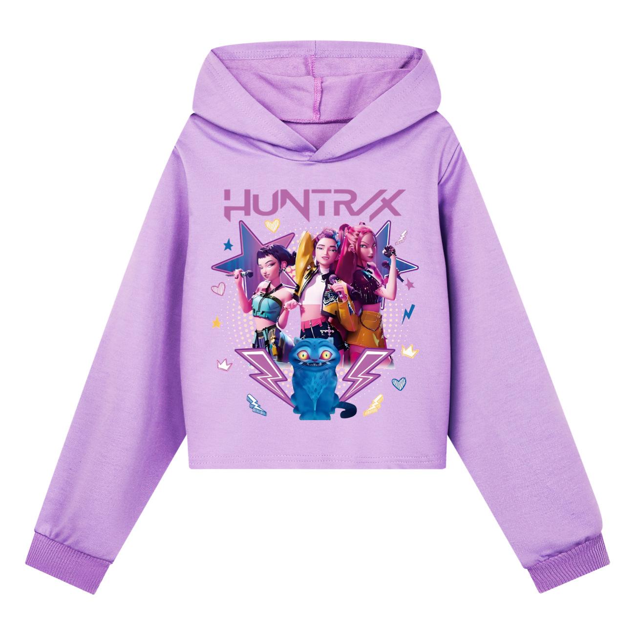 

2026 KPop Охотник на Демонов Huntrix Детская Толстовка Осень Детская Спортивная Рубашка с Длинным Рукавом Детская Одежда Топ 110