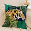 Cheetah Llama Leopard Jungle Cushion Cover Silky Short Plush Invisible Zipper Dustproof Sofa Pillow Case For Home Decor