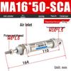 Mini Stainless Steel Pneumatic Cylinder MA Series (16-40mm Bore, 50-200mm Stroke)
