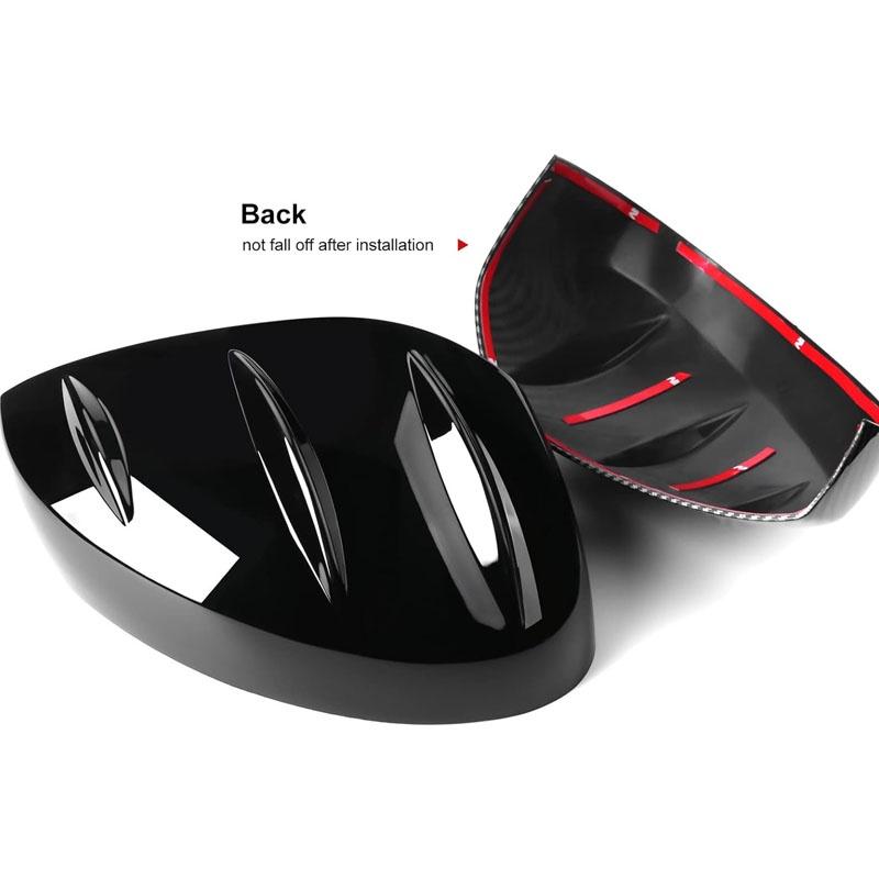 1 par de capa de espelho retrovisor de carro preto brilhante com fita adesiva para Honda Civic 11ª geração 2022-up