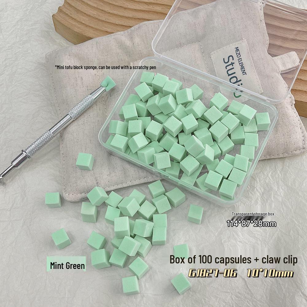 Nail Art Sponge: Professional Small Square Blending Tool for Gradient Blush and High-Density Cotton Application