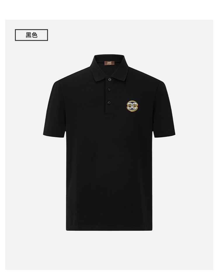 Men's Spring and Summer Exquisite Embroidery Versatile Polo Collar Shirt