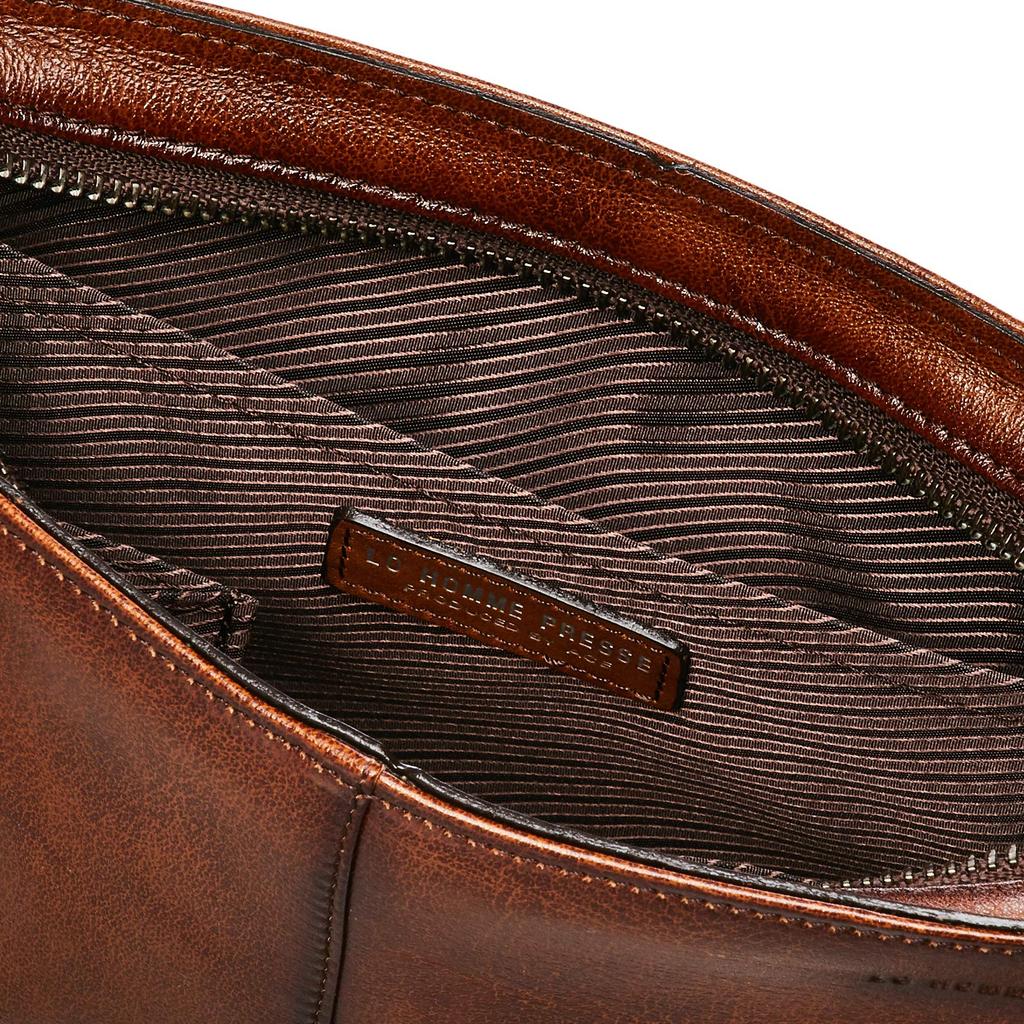 L'Ompresse Zweite Tasche, Hergestellt in Japan, Rindsleder, Archaisch, Braun, 71866