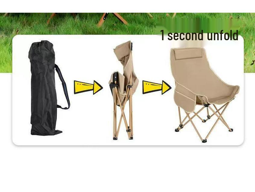 GA Camping Gear High Back Folding Beach & Fishing Chair
