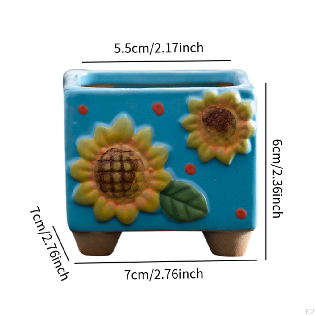 Planter Small Square Flower Pot Decorative Plant for Indoor And Outer Yard in Hof Bookcase