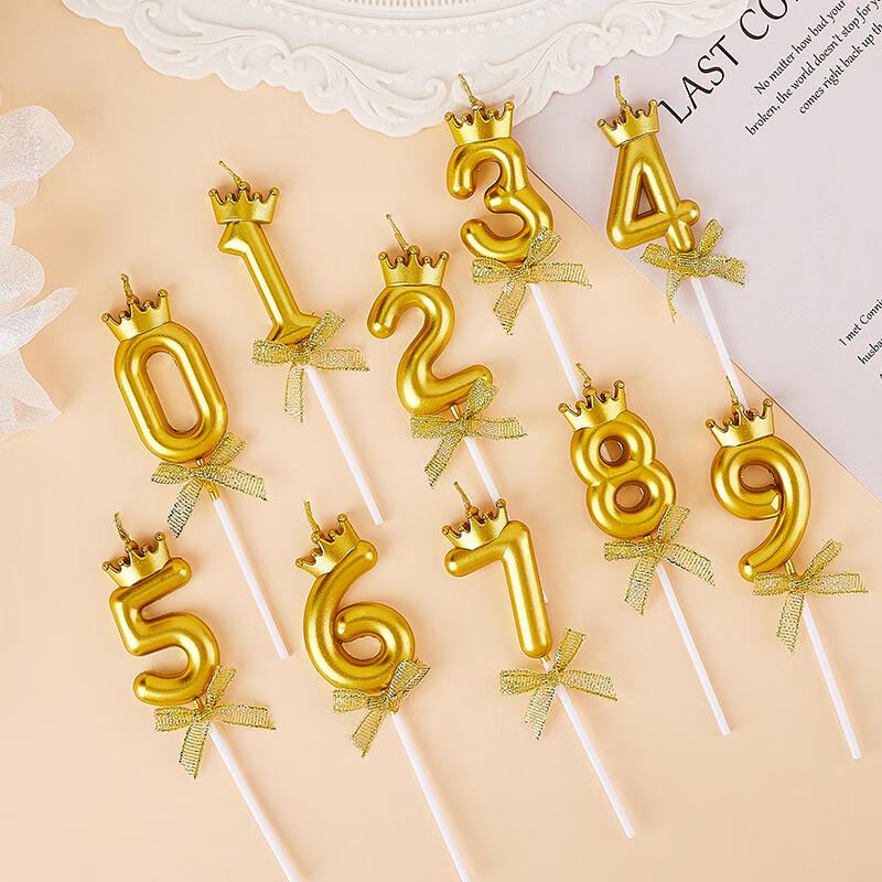Champagne Gold & Silver Bow Number Cake Topper