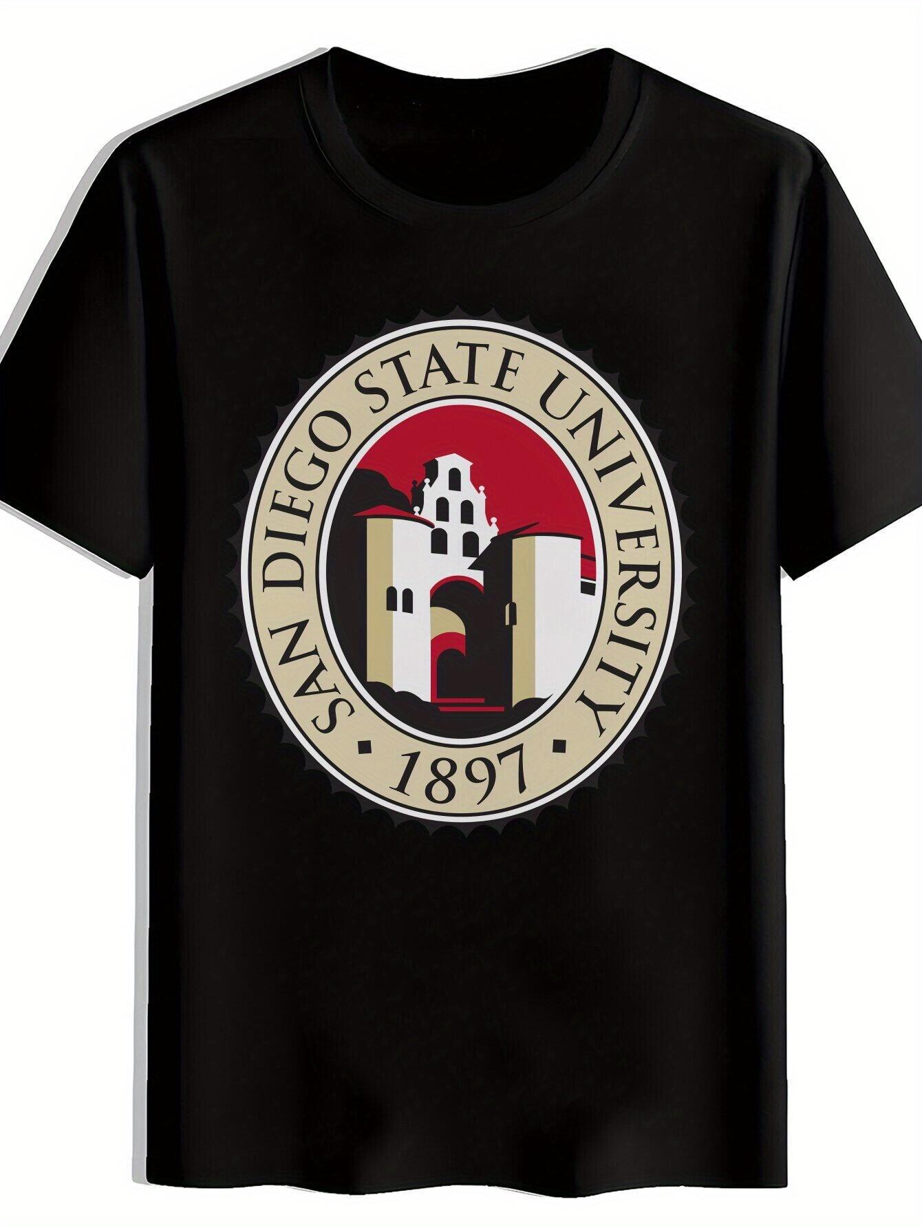 San Diego State University Logo Short-Sleeve T-shirt - Black XXXXL