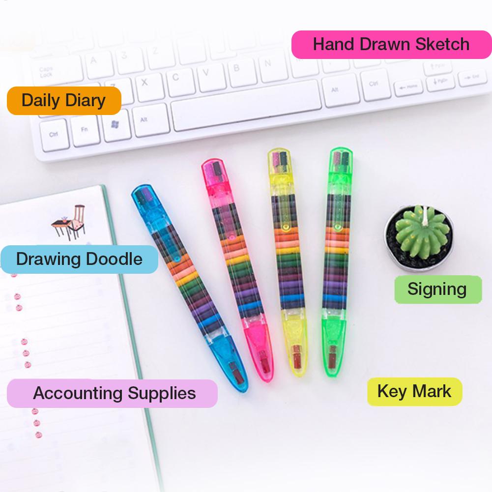 20Color Painting Crayons Portable Drawing Tools Perfect for School Art Drawing Creative Projects Rainbow Pens Children DIY Color