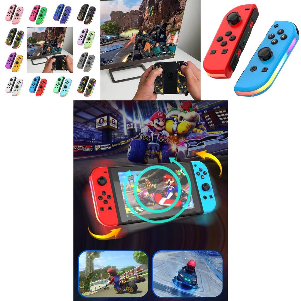 Colorful Rgb Light Switch Joycon Controller With Vibrant Vibration And Motion Sensitivity