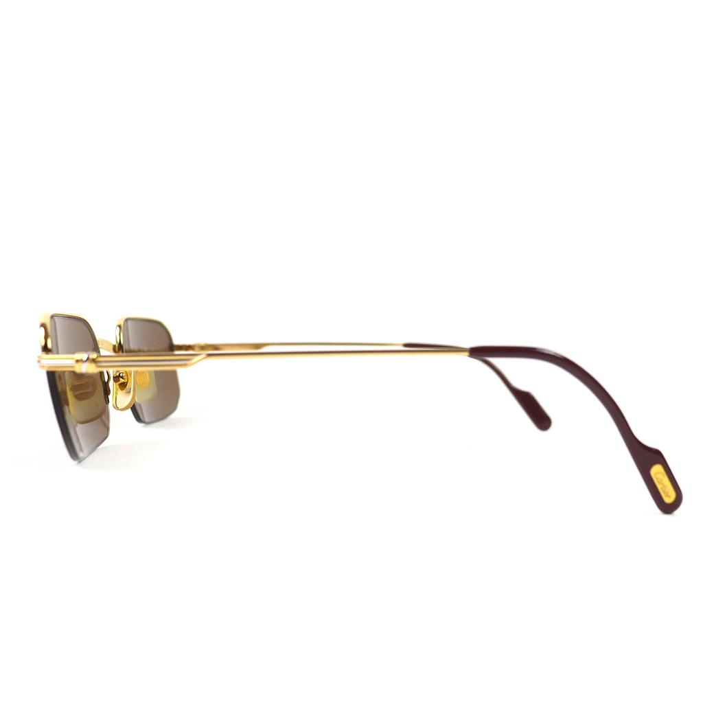 Excellent Cartier Sunglasses Trinity Half Rim Frame: Gold Bordeaux Mens Used