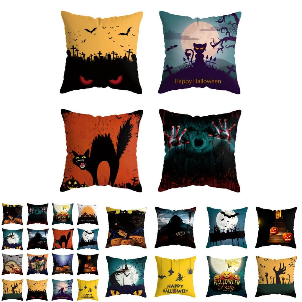 Halloween Themed Cushion Cover With Super Soft Short-pile Velour Material