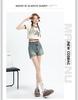 Women's High-Waisted Distressed Retro Denim Shorts - Trendy Chic Summer Style