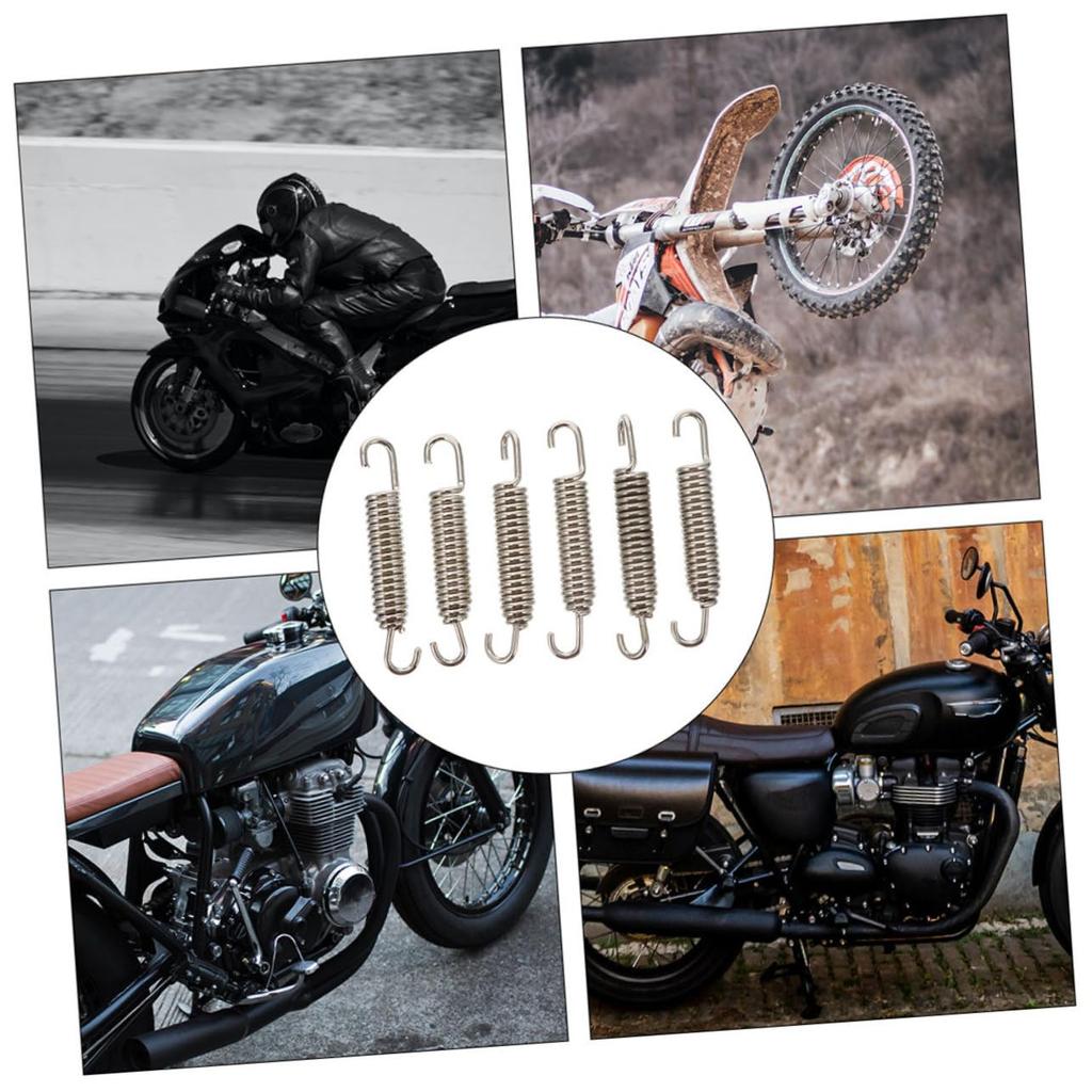 ZUNOXAZ 8pcs Motorcycle Stainless Steel Exhaust Pipe Spring Muffler Replacement