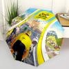 Tour de France Print Automatic Umbrella, 8 Rib Iron Frame, Plastic Handle, Suitable for Outdoor Travel &Daily , Ideal Gift